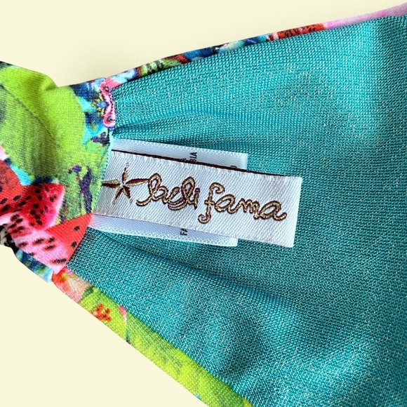 Luli Fama Revolve Knot Bow Bandeau Bikini Swim Top in Multi-Print sz Med C cup - Picture 8 of 10